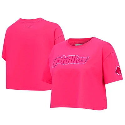 Women's Pro Standard Pink Philadelphia Phillies Triple Pink Boxy Cropped T-Shirt