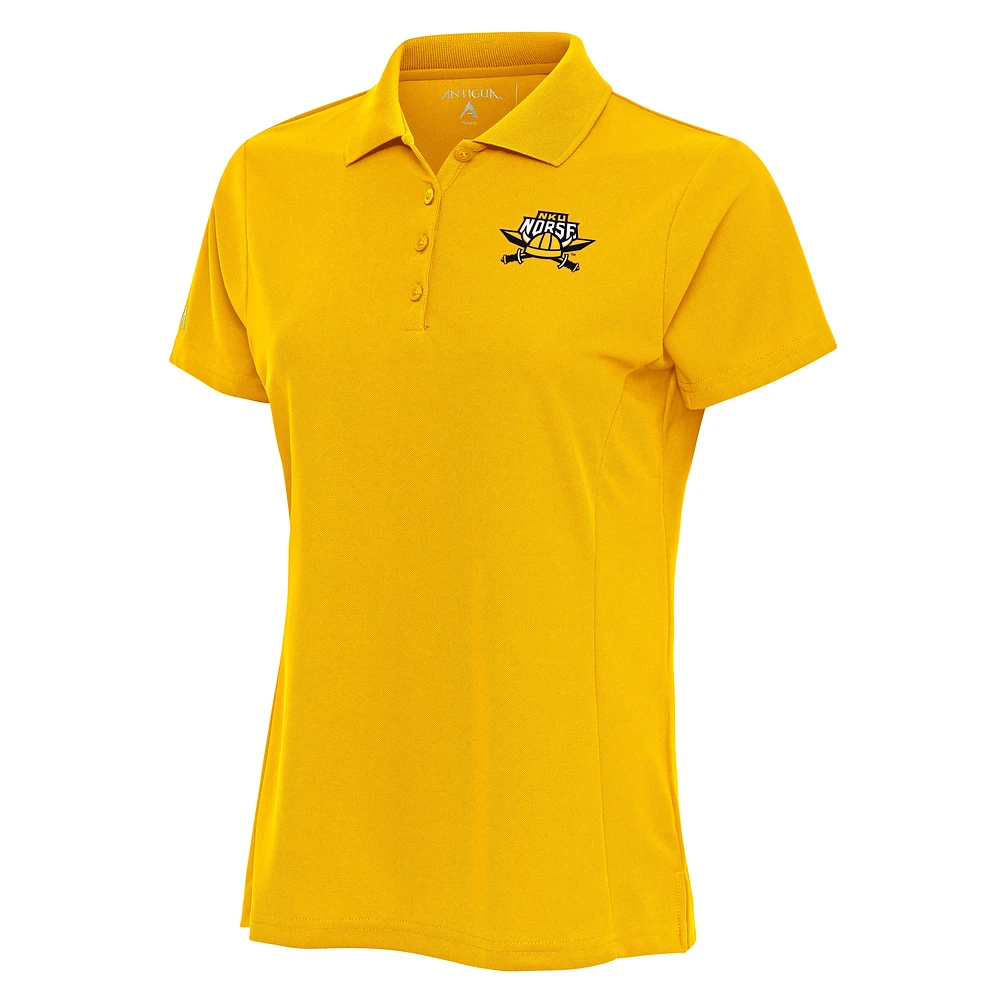 Women's Antigua Gold Northern Kentucky University Norse Legacy Pique Desert Dry Polo