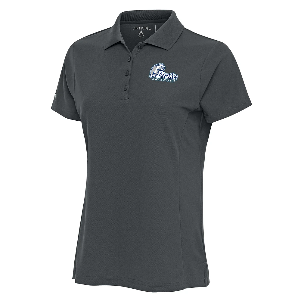 Women's Antigua Charcoal Drake Bulldogs Legacy Pique Desert Dry Polo