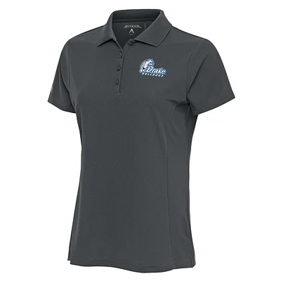 Women's Antigua  Charcoal Drake Bulldogs Legacy Pique Desert Dry Polo