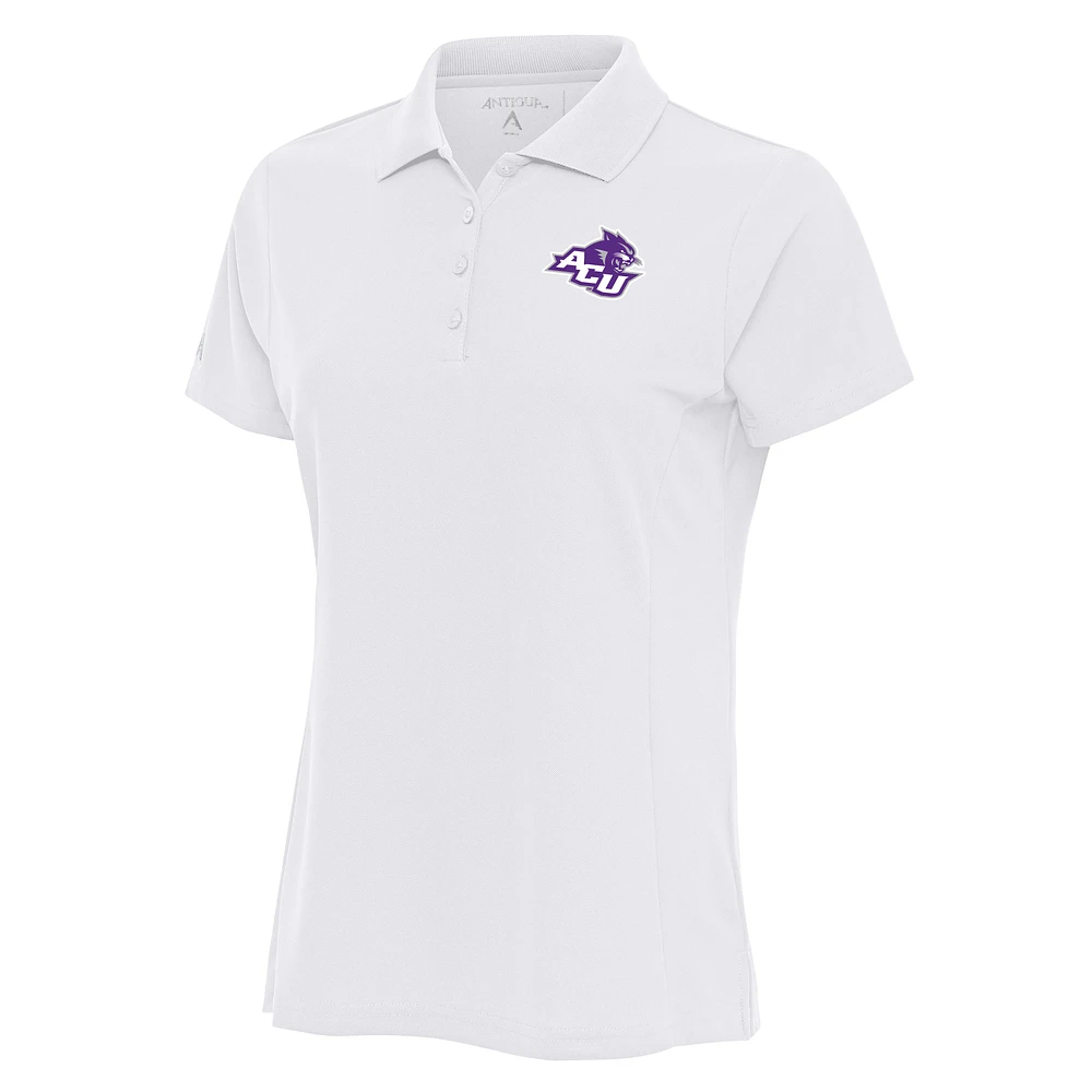 Women's Antigua  White Abilene Christian University Wildcats Legacy Pique Desert Dry Polo