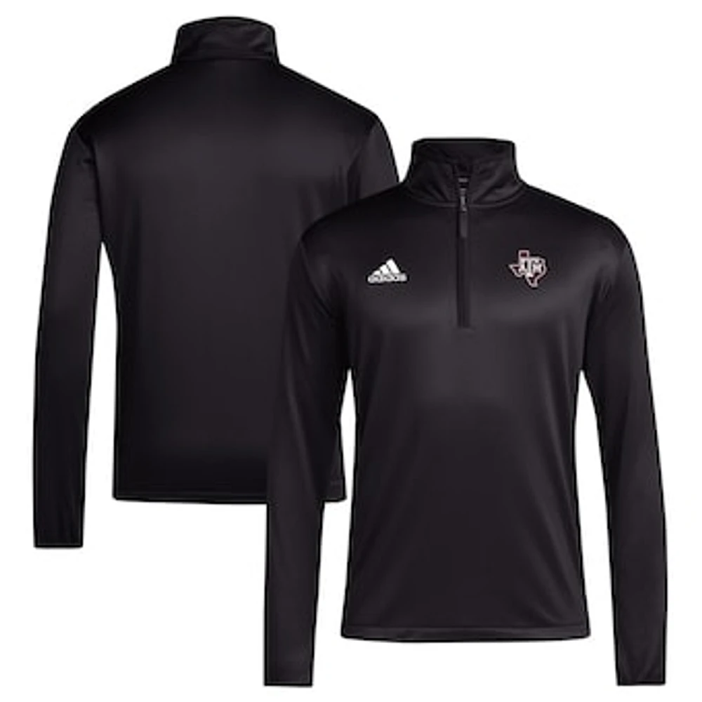 Men's adidas Black Texas A&M Aggies 2024 Coaches Sideline Quarter-Zip Top