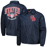 Men's Navy USMNT Full-Snap Coaches Jacket