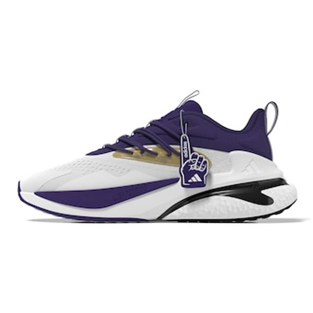 Unisex adidas White/Purple Washington Huskies AlphaBoost V2 Shoes