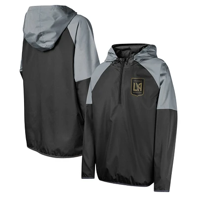 Youth Black LAFC Unstoppable 1/2-Zip Hoodie Jacket