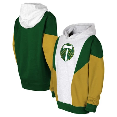 Youth Ash/Green Portland Timbers Champion League Fleece Pullover Hoodie