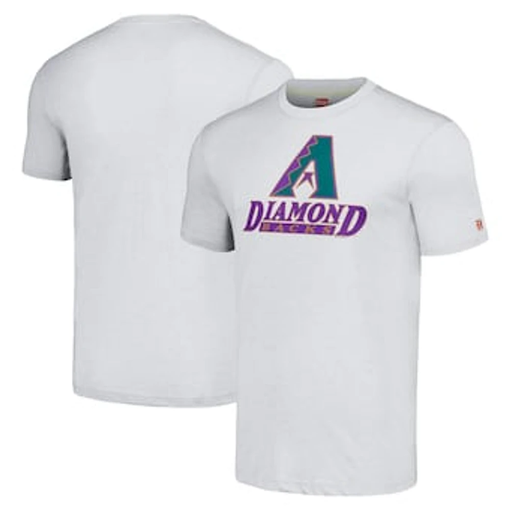 Men's Homage  Gray Arizona Diamondbacks Hand-Drawn Logo Tri-Blend T-Shirt