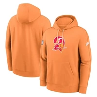 Men's Nike Orange Tampa Bay Buccaneers  Throwback Logo Club Tri-Blend Pullover Hoodie