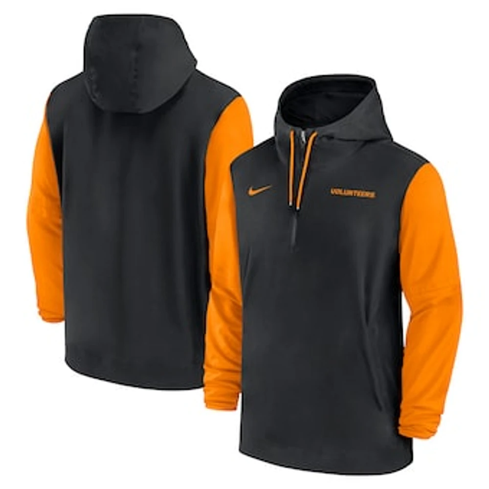 Men's Nike Black Tennessee Volunteers 2024 Sideline Pregame Player Half-Zip Hoodie