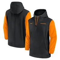 Men's Nike Black Tennessee Volunteers 2024 Sideline Pregame Player Half-Zip Hoodie