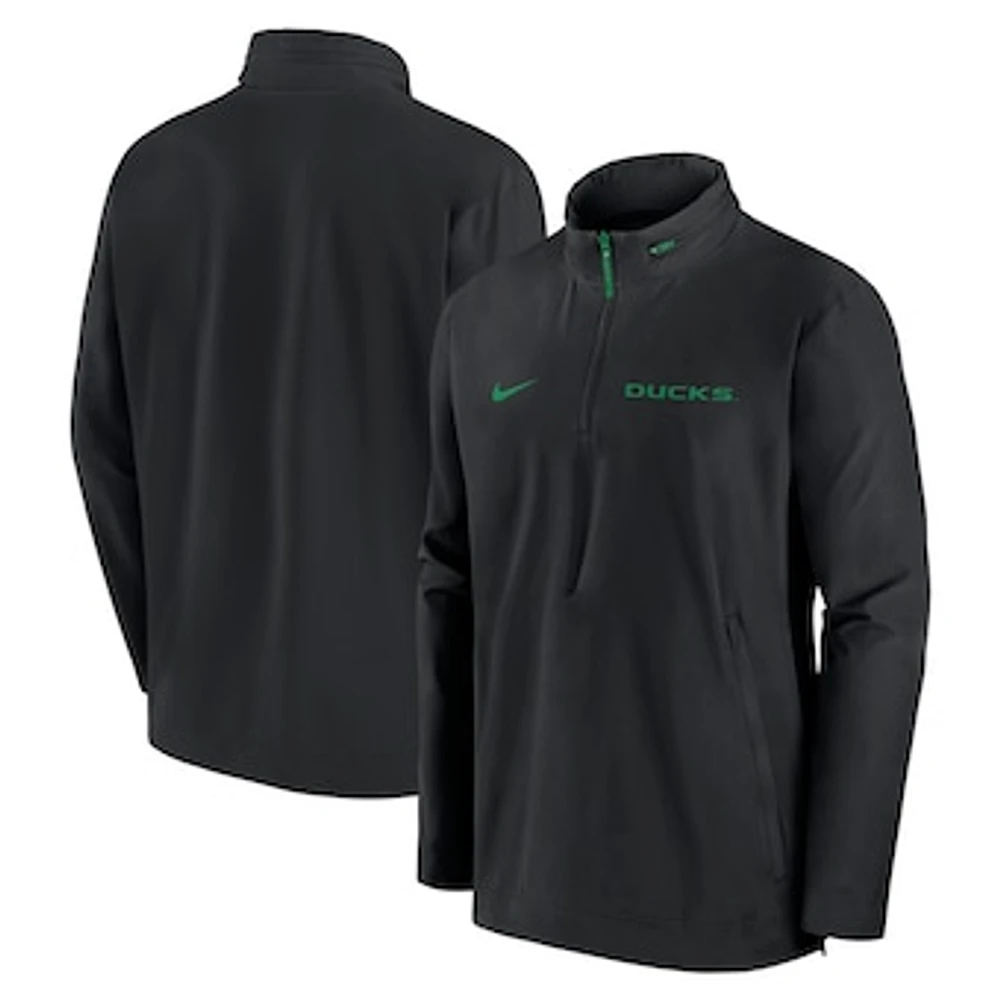 Men's Nike Black Oregon Ducks Sideline Coaches Quarter-Zip Jacket