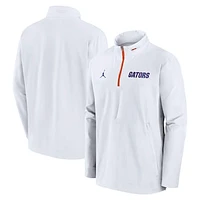 Men's Jordan Brand White Florida Gators Sideline Coaches Lightweight Quarter-Zip Jacket