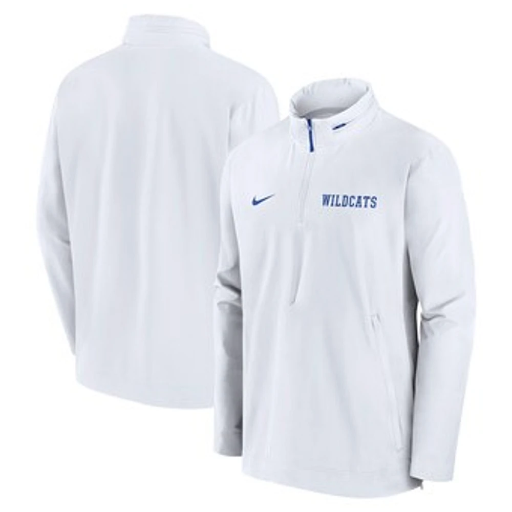 Men's Nike White Kentucky Wildcats Sideline Coaches Quarter-Zip Jacket