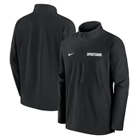 Men's Nike Black Michigan State Spartans Sideline Coaches Quarter-Zip Jacket