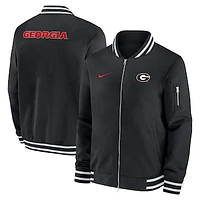 Men's Nike Black Georgia Bulldogs 2024 Sideline Full-Zip Bomber Jacket