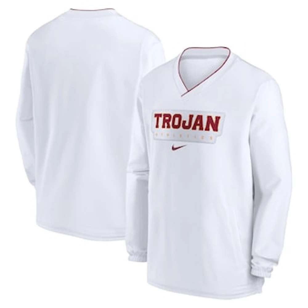 Men's Nike White USC Trojans 2024 Sideline Pullover Windshirt