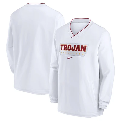 Men's Nike White USC Trojans 2024 Sideline Pullover Windshirt