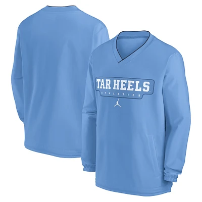 Men's Jordan Brand Carolina Blue North Tar Heels 2024 Sideline Pullover Windshirt