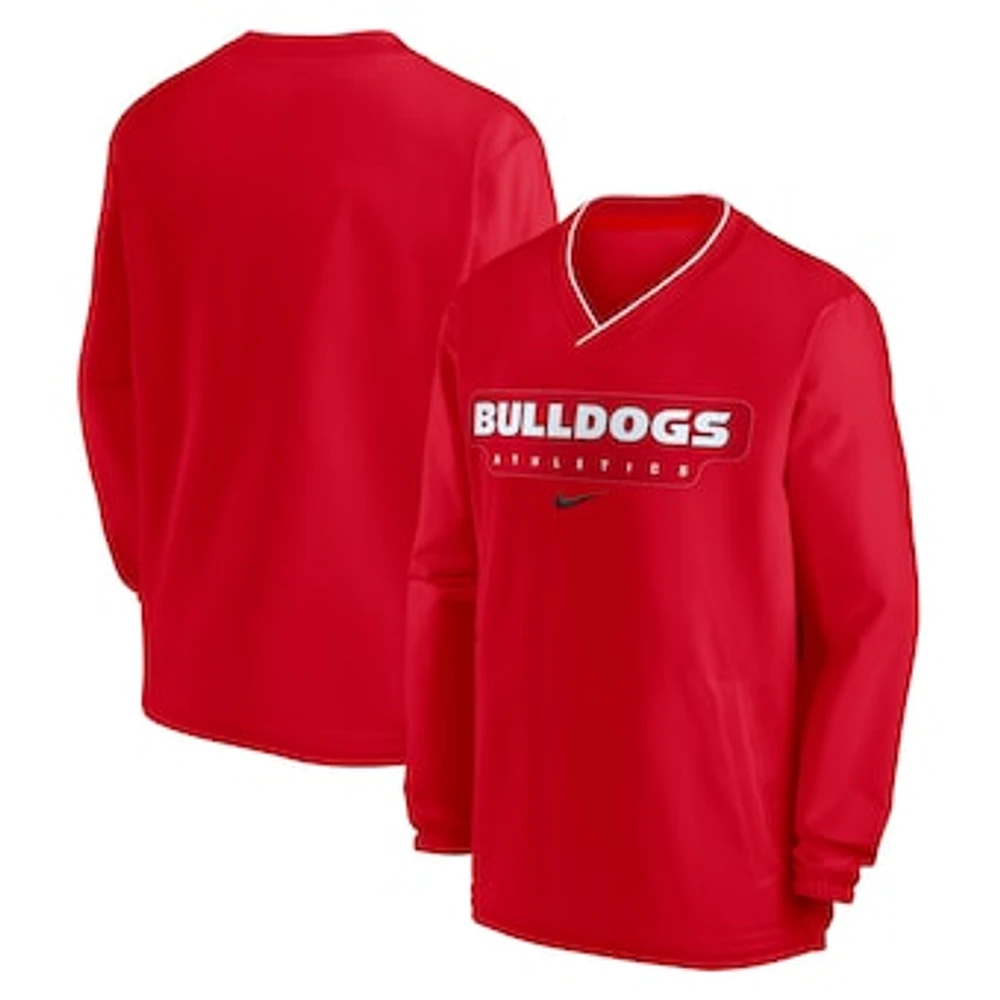 Men's Nike Red Georgia Bulldogs 2024 Sideline Pullover Windshirt