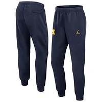 Men's Jordan Brand Navy Michigan Wolverines 2024 Sideline Club Fleece Joggers