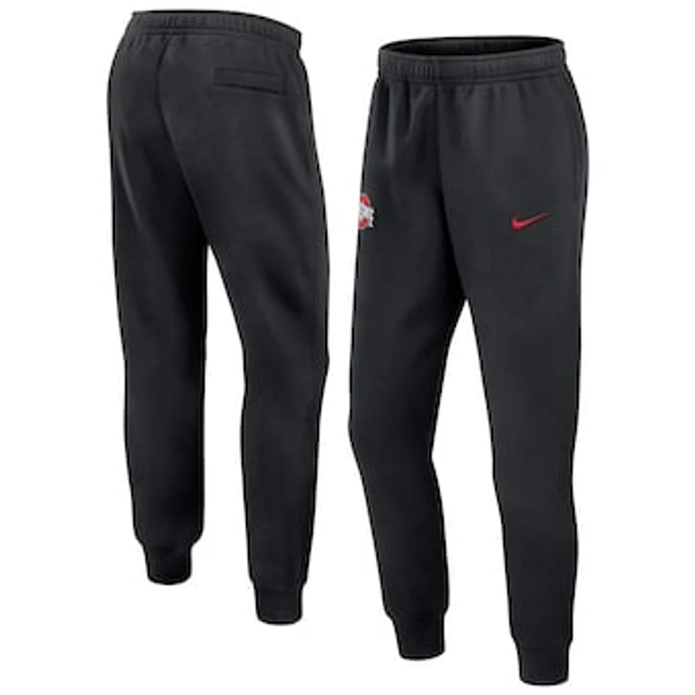 Men's Nike Black Ohio State Buckeyes 2024 Sideline Club Fleece Joggers