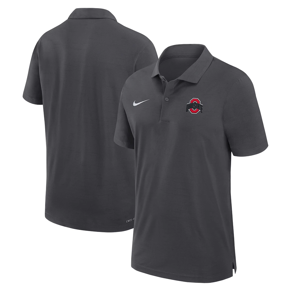 Men's Nike Anthracite Ohio State Buckeyes 2024 Sideline Woven Performance Polo