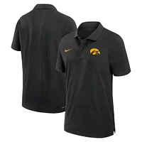 Men's Nike Black Iowa Hawkeyes Sideline Woven Performance Polo