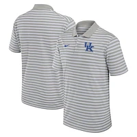 Men's Nike Pewter/White Kentucky Wildcats Primetime Victory Striped Performance Polo