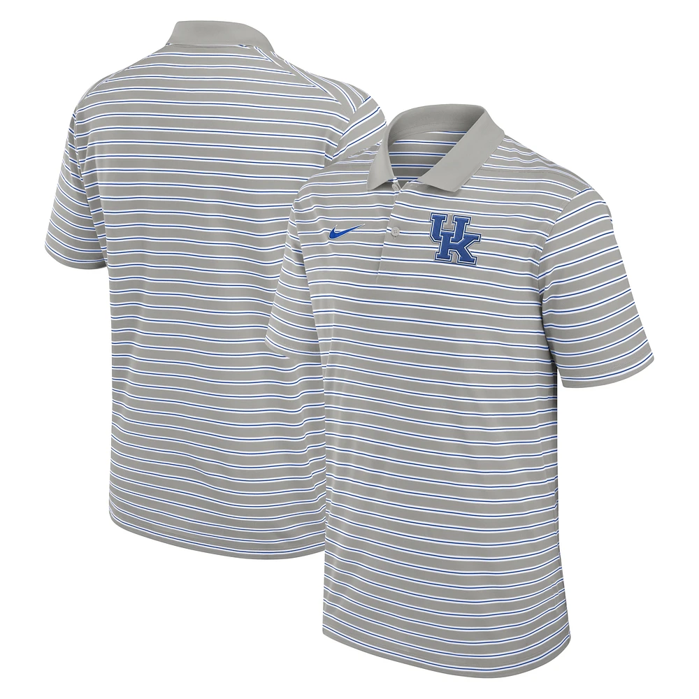 Men's Nike Pewter/White Kentucky Wildcats Primetime Victory Striped Performance Polo