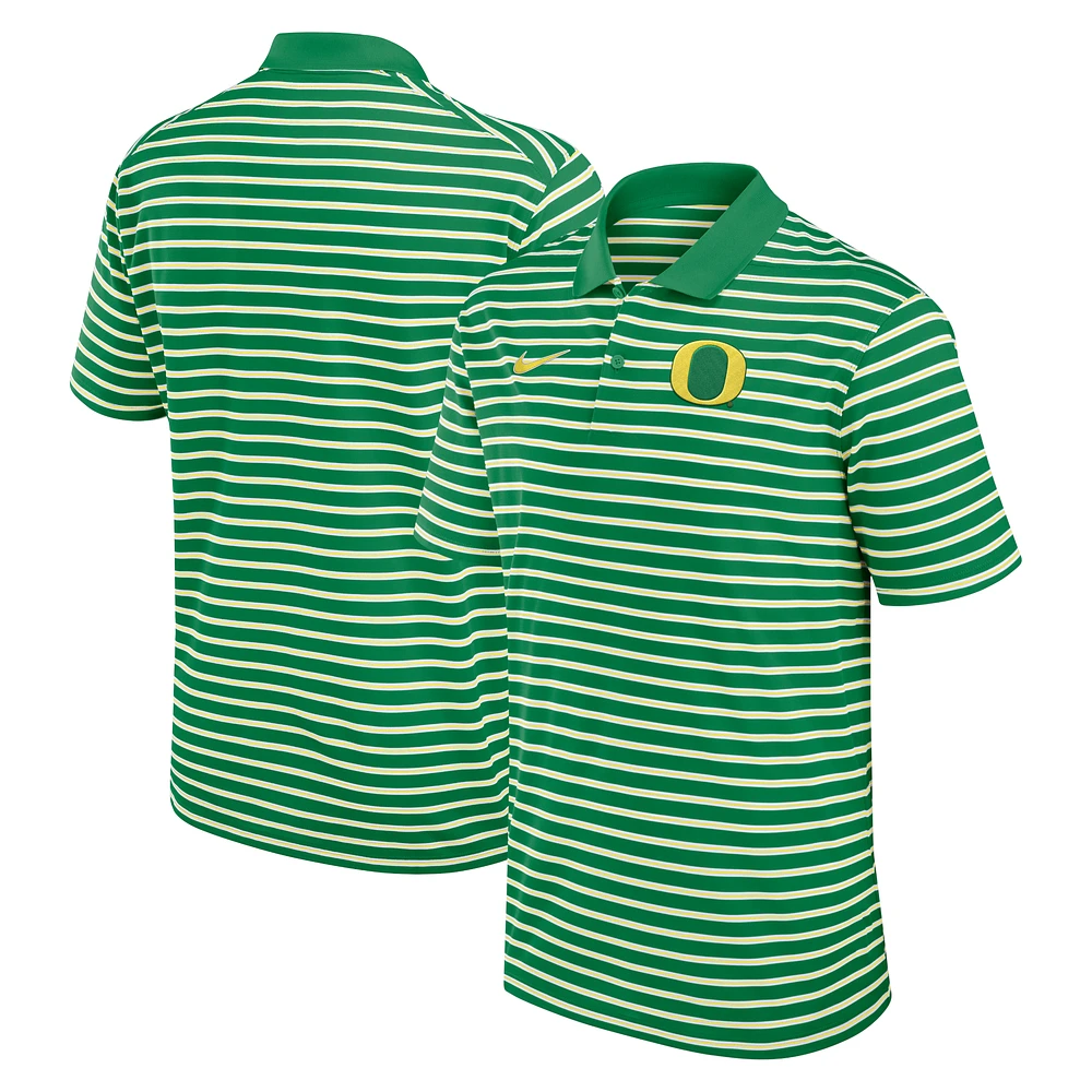 Men's Nike Green/White Oregon Ducks Primetime Victory Striped Performance Polo