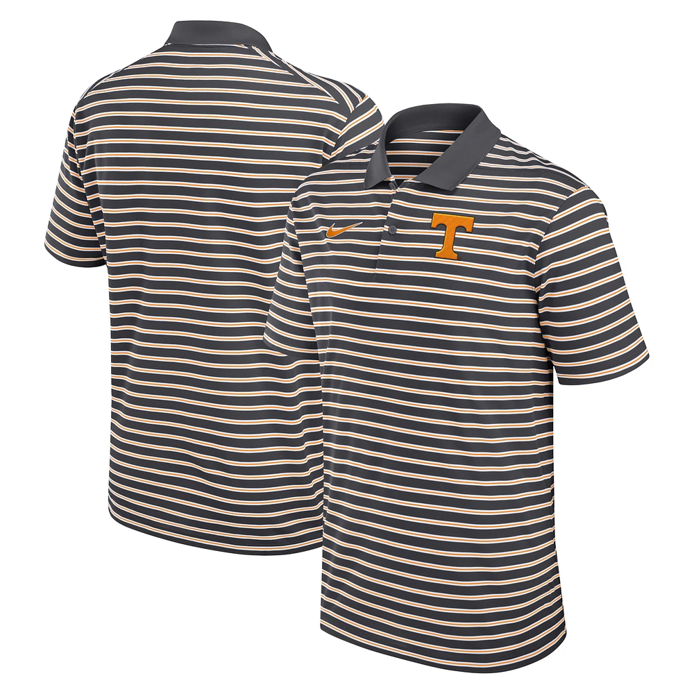 Men's Nike Anthracite/White Tennessee Volunteers Primetime Victory Striped Performance Polo