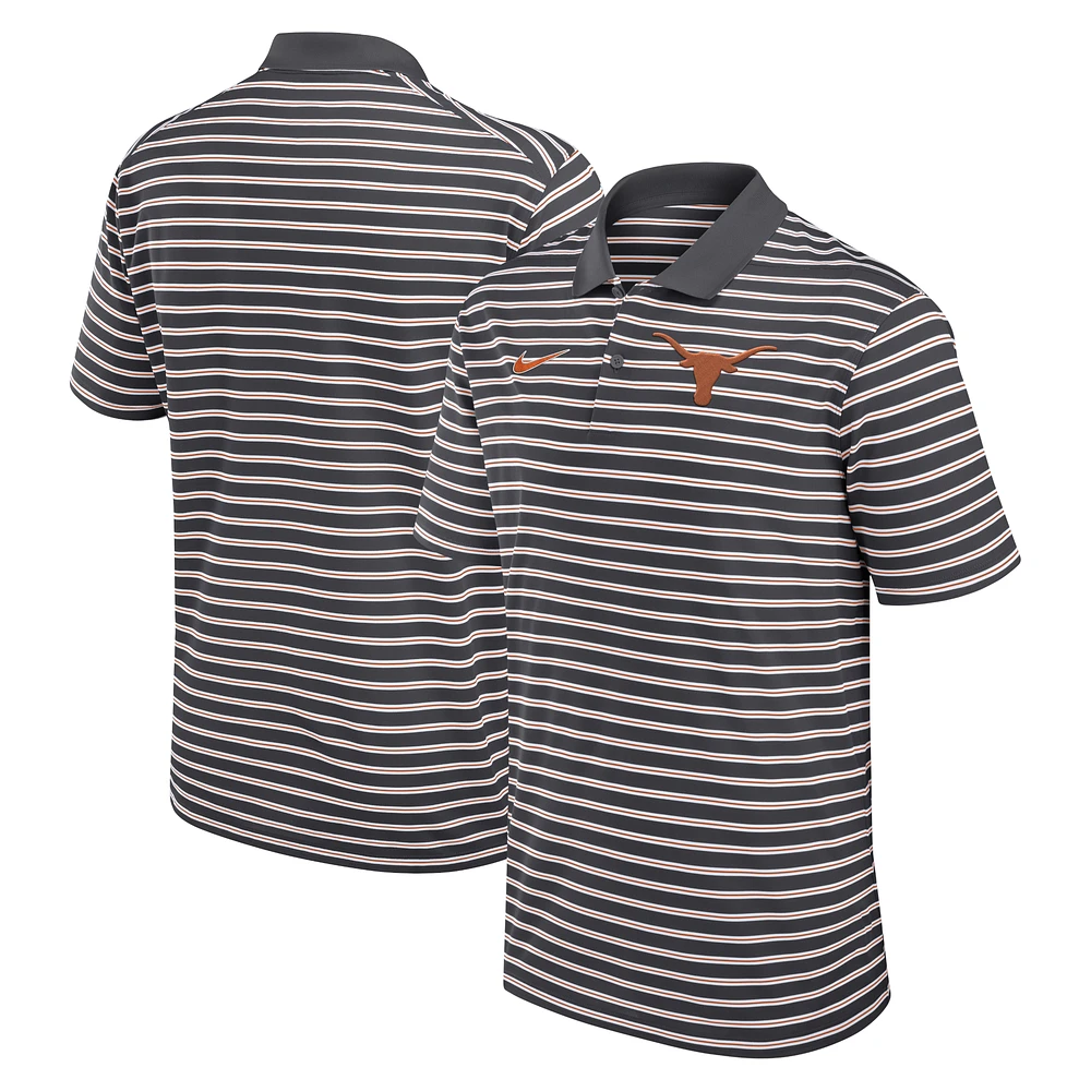 Men's Nike Anthracite/White Texas Longhorns Primetime Victory Striped Performance Polo