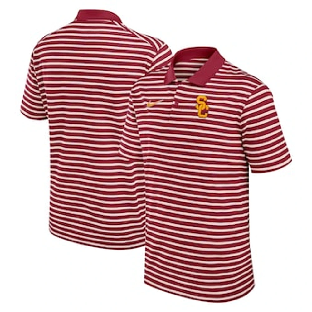 Men's Nike Cardinal/White USC Trojans Primetime Victory Striped Performance Polo