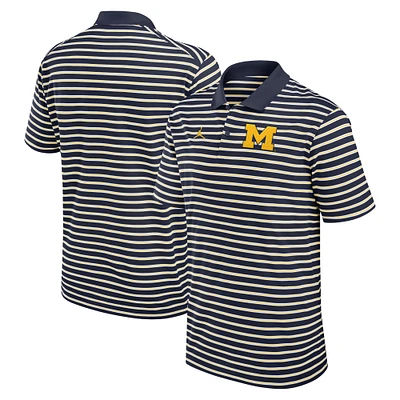 Men's Jordan Brand Navy/White Michigan Wolverines Primetime Victory Striped Performance Polo