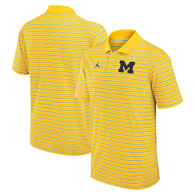 Men's Jordan Brand Maize/White Michigan Wolverines Primetime Victory Striped Performance Polo