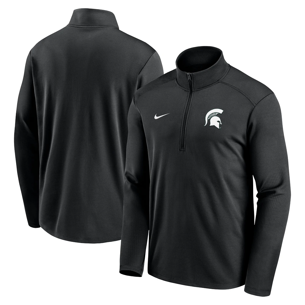 Men's Nike  Black Michigan State Spartans Primetime Pacer Performance Half-Zip Top