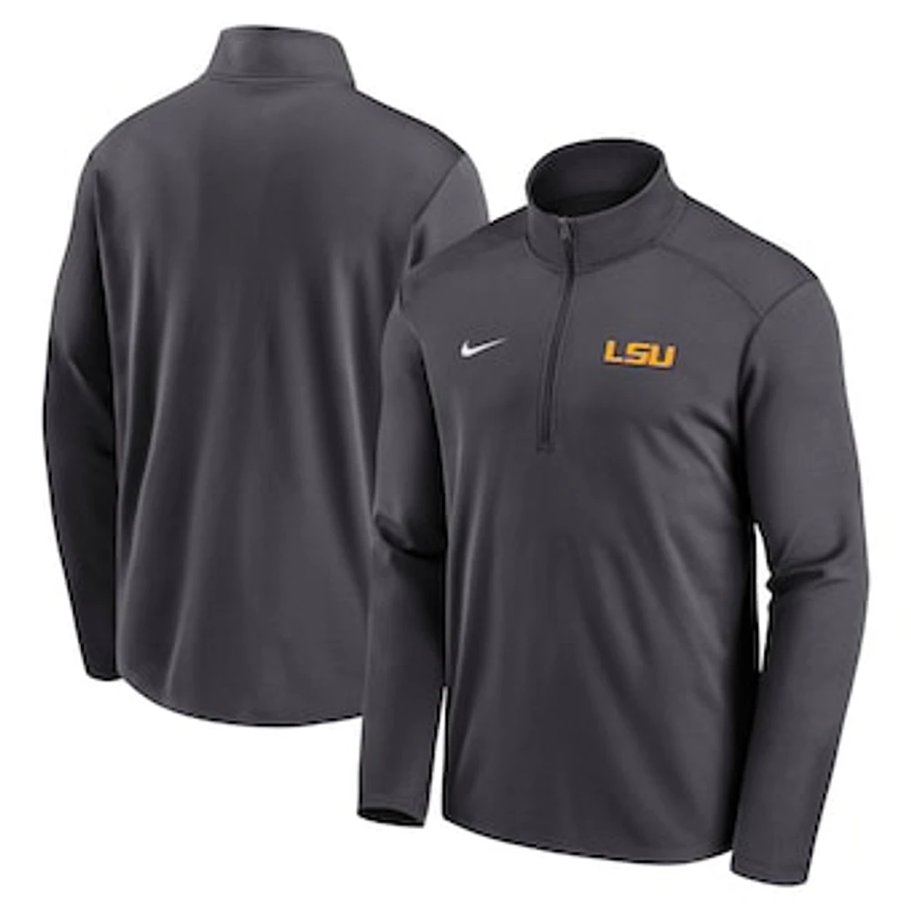 Men's Nike  Anthracite LSU Tigers Primetime Pacer Performance Half-Zip Top