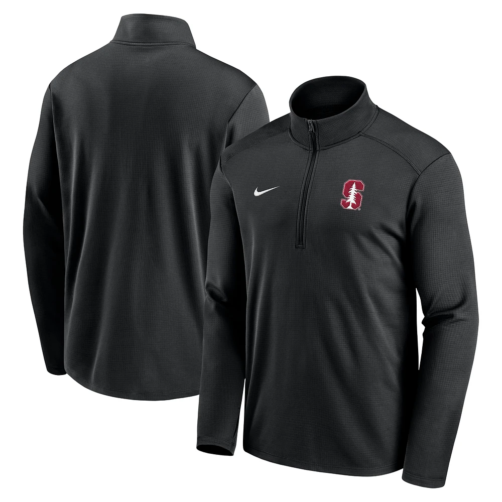 Men's Nike  Black Stanford Cardinal Primetime Pacer Performance Half-Zip Top