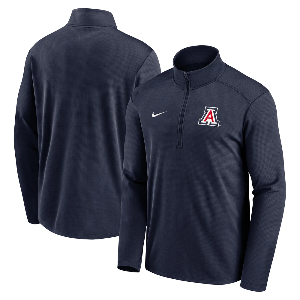 Men's Nike  Navy Arizona Wildcats Primetime Pacer Performance Half-Zip Top