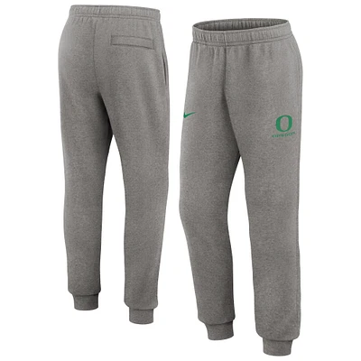 Men's Nike Heather Gray Oregon Ducks Primetime Club Fleece Jogger Pants