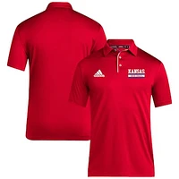 Men's adidas Red Kansas Jayhawks  Coaches Polo