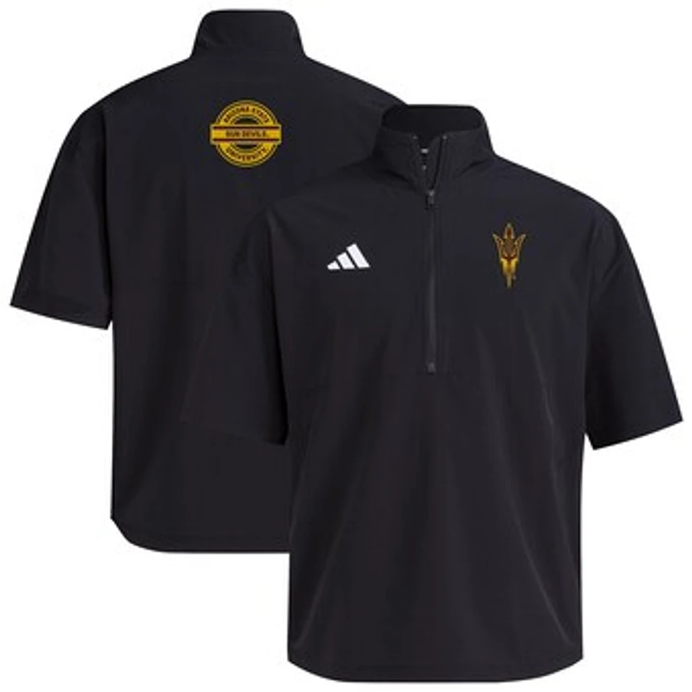 Men's adidas Black Arizona State Sun Devils 2024 Half-Zip Training Jacket