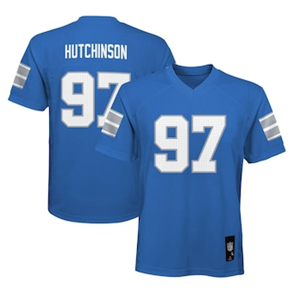 Youth Aidan Hutchinson Blue Detroit Lions Replica Player Jersey