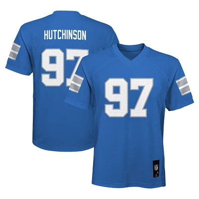 Youth Aidan Hutchinson Blue Detroit Lions Replica Player Jersey