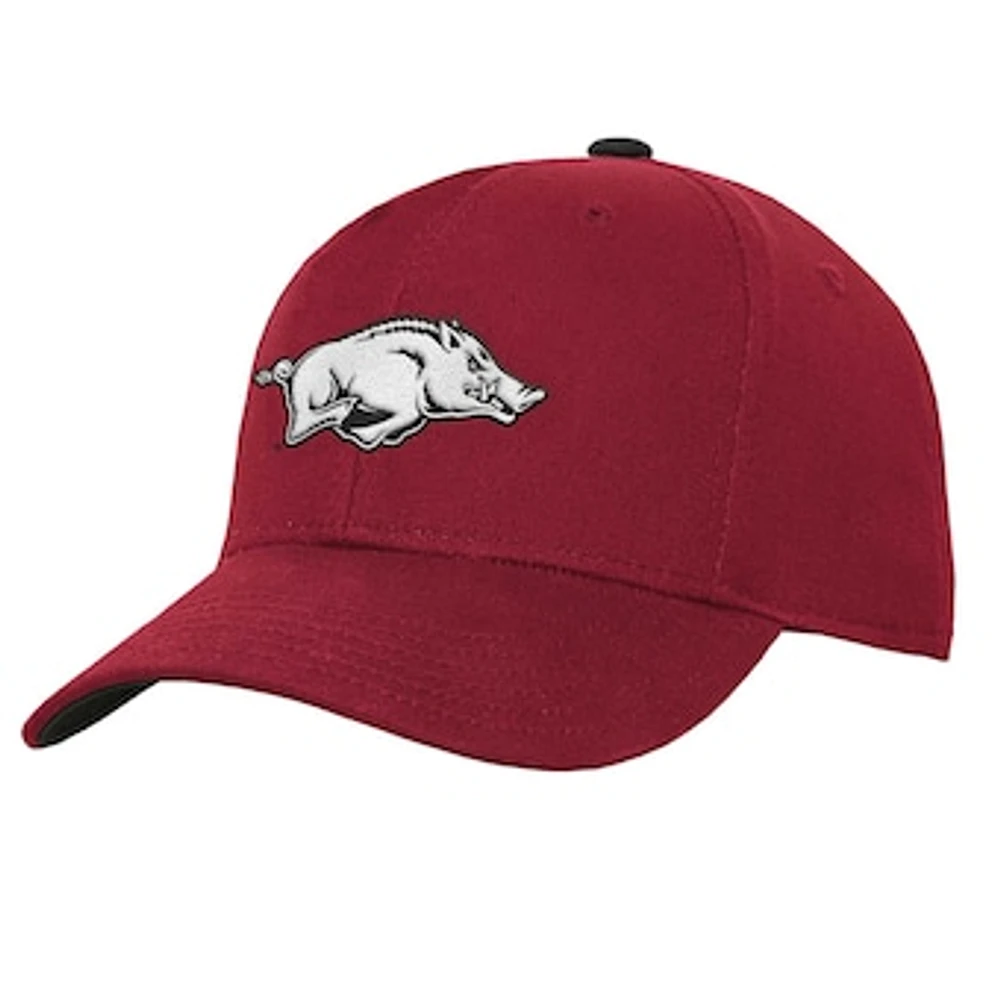 Youth Fanatics Crimson Arkansas Razorbacks Logo Adjustable Hat