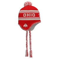 Youth Fanatics Scarlet Ohio State Buckeyes Jacquard Tassel Knit Hat with Pom