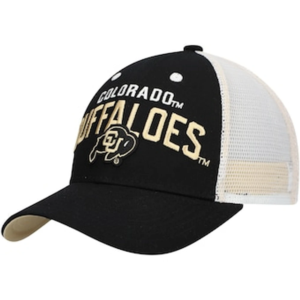 Youth Black Colorado Buffaloes Lockup Trucker Adjustable Hat