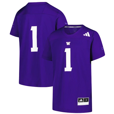 Youth adidas #1 Purple Washington Huskies Replica Jersey