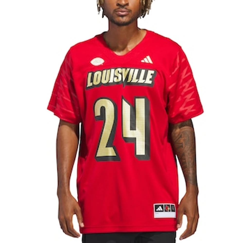 Men's adidas #24 Red Louisville Cardinals Alternate Premier Strategy Jersey