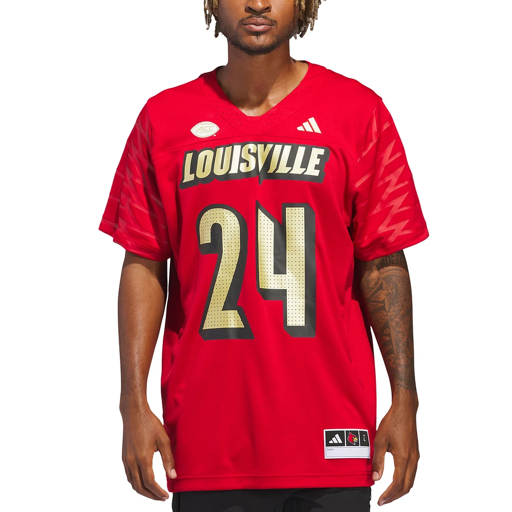 Men's adidas #24 Red Louisville Cardinals Alternate Premier Strategy Jersey